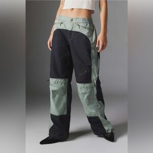 Silence + Noise Wide Leg Pants in Black and Gray
